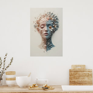 Växtmänsklig fusion Poster Abstrakt Wall Art
