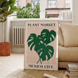 Växtmarknad Mexiko Grön Monstera Krukväxt Poster