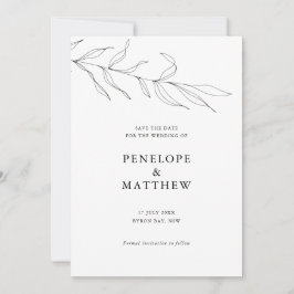 Växtmotiv Bröllopsinbjudan med Linjedekor Inbjudningar