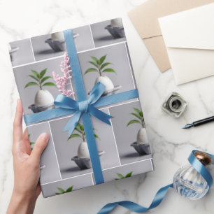 Växtodling av grönt efter en vit äggkläckning presentpapper