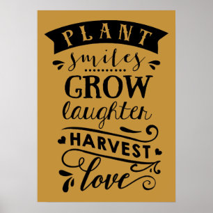 Växtsjömil Grow Laughter Harvest Kärlek Poster