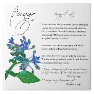 Växtskydd: Borage | Keramiska plattor Kakelplatta