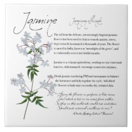 Växtskydd: Jasmine | Blommor, keramiska plattor Kakelplatta