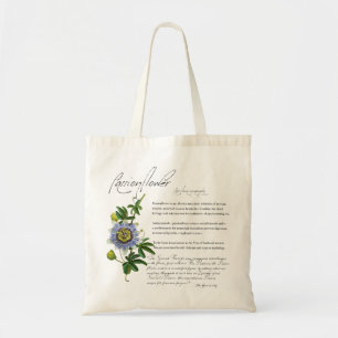 Växtskydd: Passionblomma   Flower Tote Bag Tygkasse
