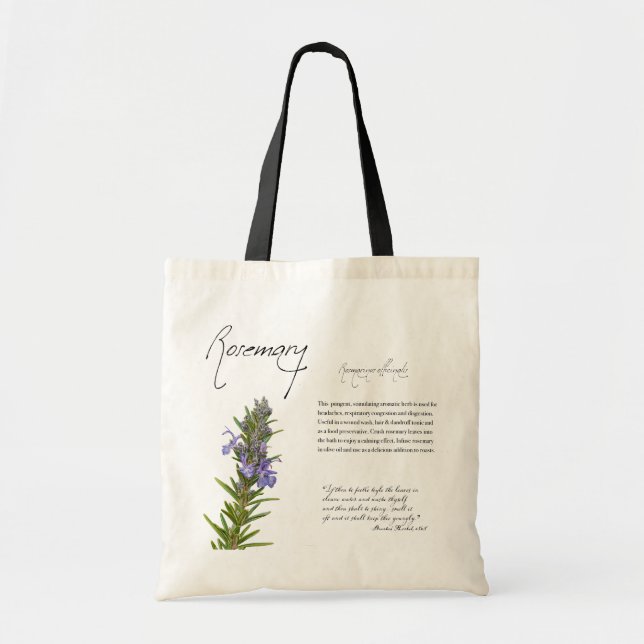 Växtskydd: Rosemary | Botanisk Tote-bag Tygkasse (Framsidan)
