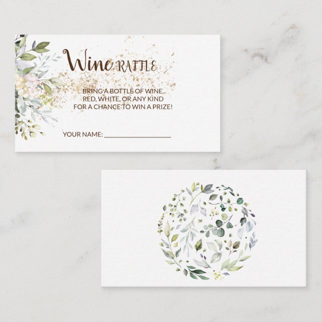 Växtskyddskort Vin Raffle Biljett Möhippa (Fram/baksida)