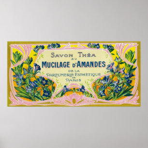 VäxtslemD Amandes tvål LabelParis, frankrike Poster