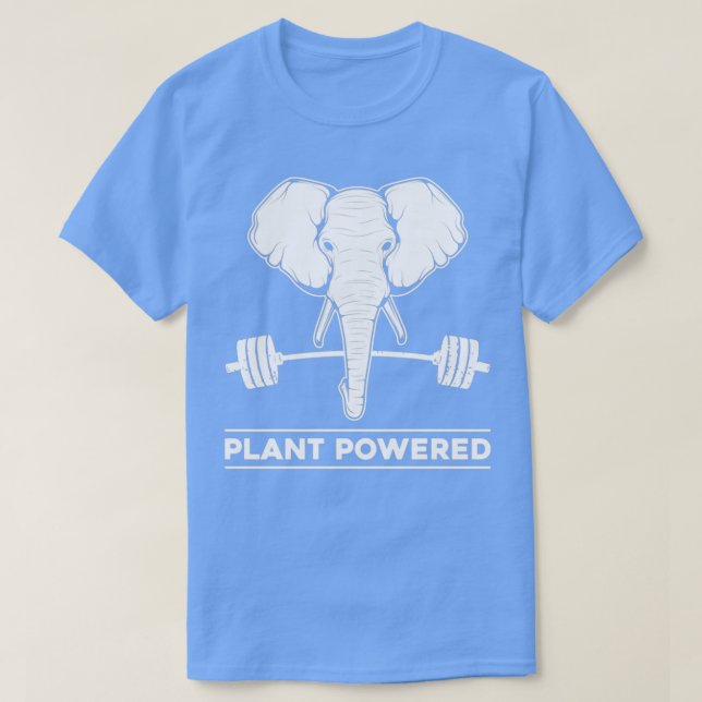 Växtstyrd Vegan Elephant Funny Veganism-citat T Shirt (Design framsida)