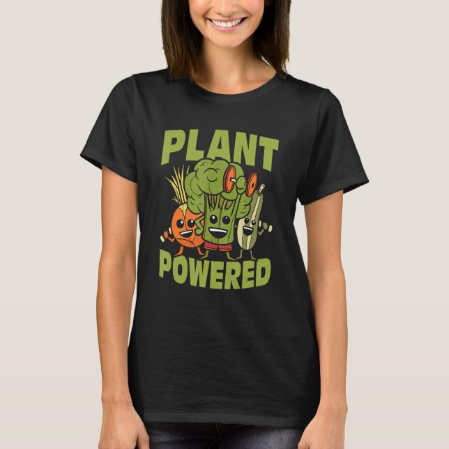 Växtstyrd Veggie Veganism T Shirt (Framsida)