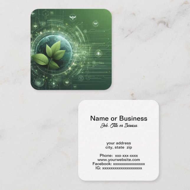Växtteknik Fyrkantigt Visitkort (Fram/baksida)