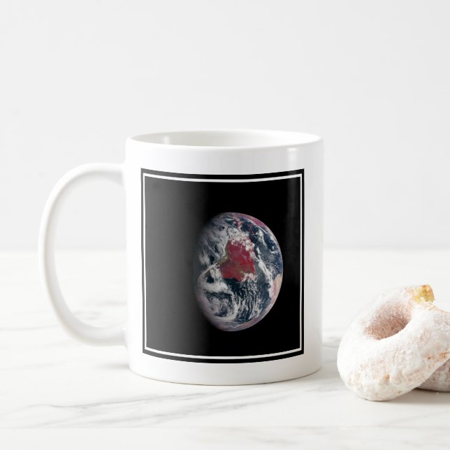 Växttillväxt på planeten jord. kaffemugg (Med munk)