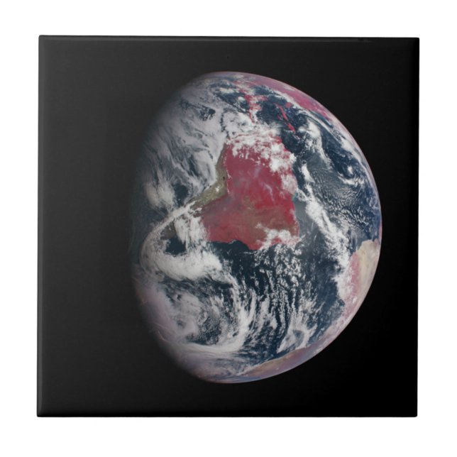 Växttillväxt på planeten jord. kakelplatta (Framsidan)