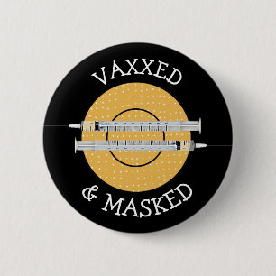 Vaxxed och Mask mot Covid-19 Knapp