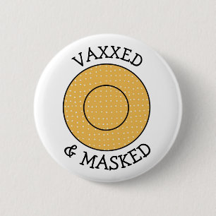 Vaxxed och Mask mot Covid-19-knapp Knapp