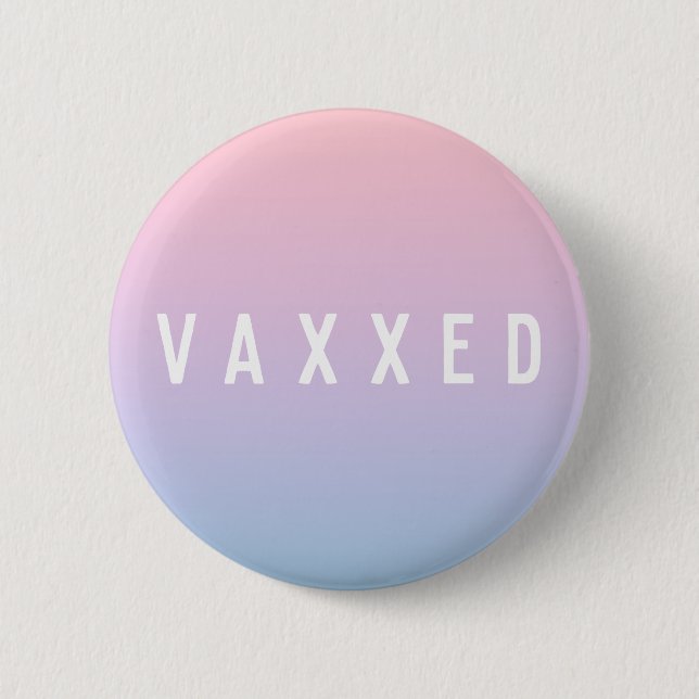 Vaxxed | Pastellfärgad gradient Covid-19 vaccinera Knapp (Framsida)