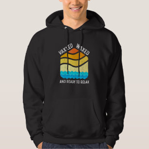 Vaxxed Waxed och Redo att slappna av Retro Sunset Hoodie