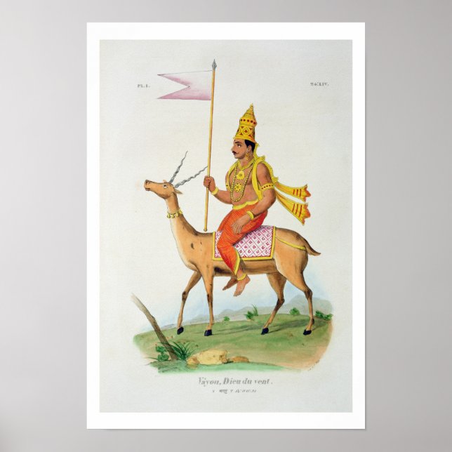 Vayu, graverad av C. de Motte (1785-1836) (färg) Poster (Framsidan)