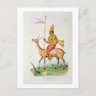 Vayu, graverad av C. de Motte (1785-1836) (färg) Vykort
