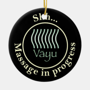 Vayu (rymd) Massage pågår Dör skylt Julgransprydnad Keramik