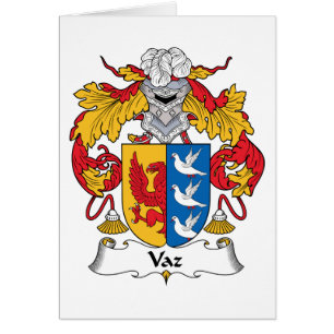 Vaz familjvapensköld hälsningskort