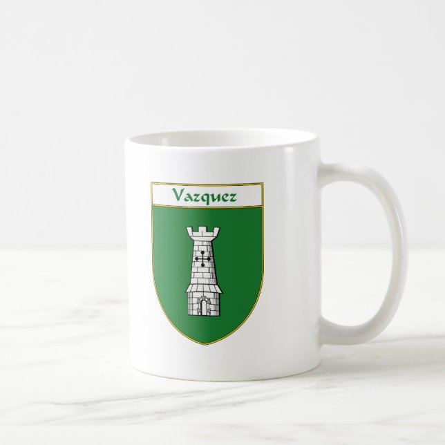 Vazquez vapensköld-/familjvapensköld kaffemugg (Höger)