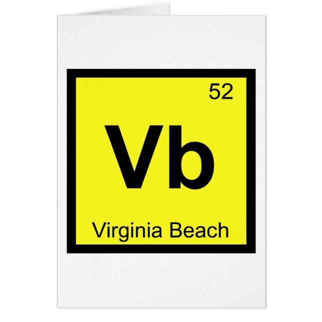 Vb - Virginia Beach City kemi periodiska systemet Hälsningskort (Framsidan)