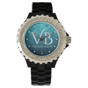 VB Virginia Beach på Blue Vatten Background Armbandsur
