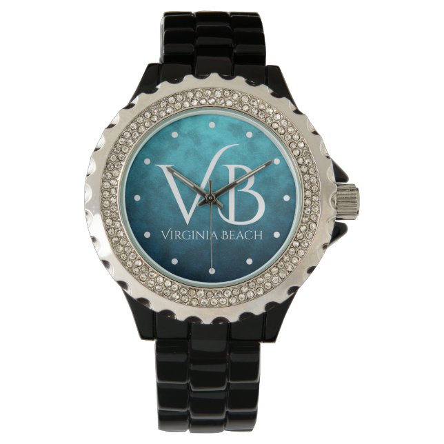 VB Virginia Beach på Blue Vatten Background Armbandsur (Framsida)