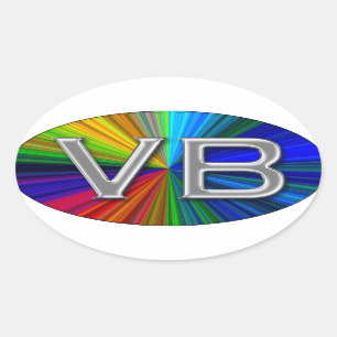 VB Virginia Beach Psychodelic färgar den ovala Ovalt Klistermärke