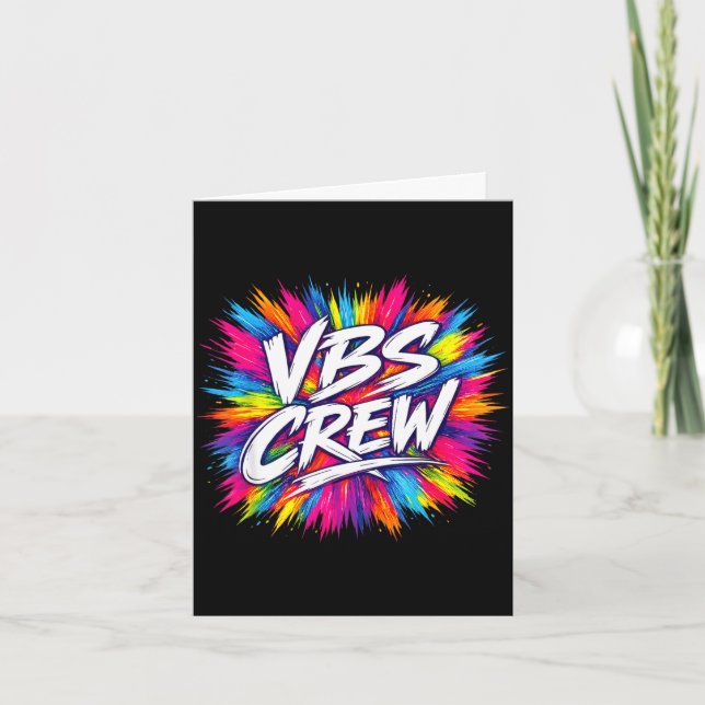 Vbs besättning färgglad stänk semester bibelskola  kort (Framsida)