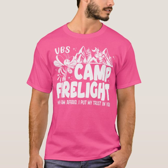 Vbs Camp Firelight Vbs 2024 Vacation Bible School T Shirt (Framsida)