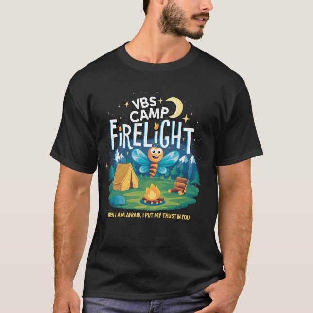 VBS Camp Vacation Bible School Fire T Shirt (Framsida)