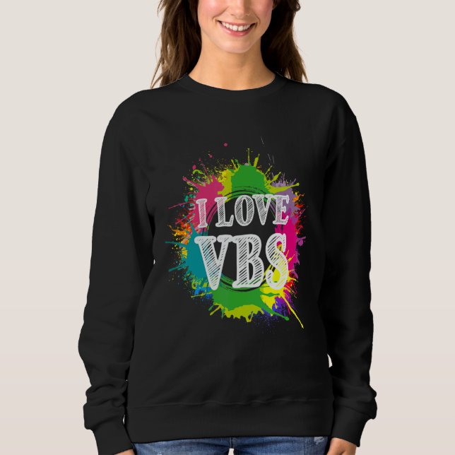 Vbs Crew Vacation Bible School Paint Splatter T Shirt (Framsida)