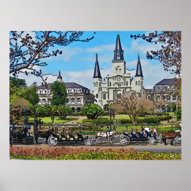 VCathedral, Jackson Square, New Orleans Poster (Framsidan)