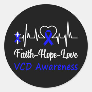 Vcd Awareness Heartslag Christian Kor Faith Hope Runt Klistermärke