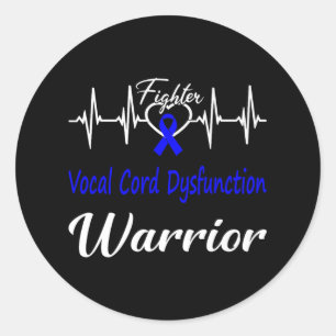 VCD Awareness Warrior Heartslag Fight Blue Ribbon Runt Klistermärke