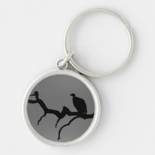 Vculture Silhouette Rund Silverfärgad Nyckelring