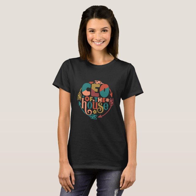VD för huset Retro typografi T Shirt (Hel framsida)