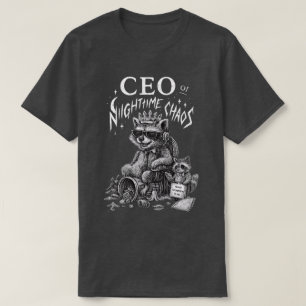 VD för Natt Chaos Raccoon Art T Shirt