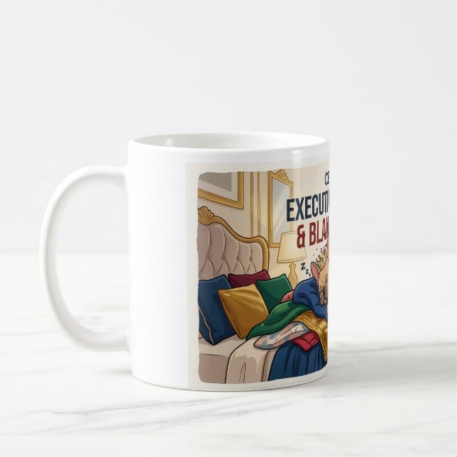 VD för stöld av filtar Rolig fransk bulldogdesign Kaffemugg (Vänster)