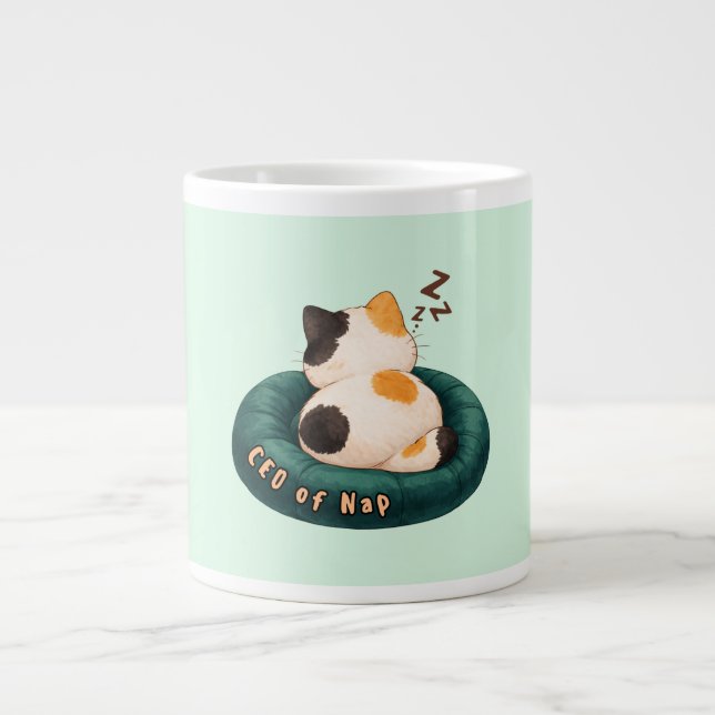 "VD för tupplur" Katt som sover på soffan Jumbo Mugg (Framsidan)