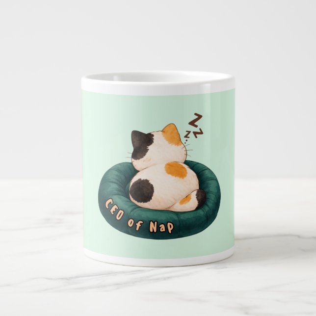 "VD för tupplur" Katt som sover på soffan Jumbo Mugg (Framsidan)