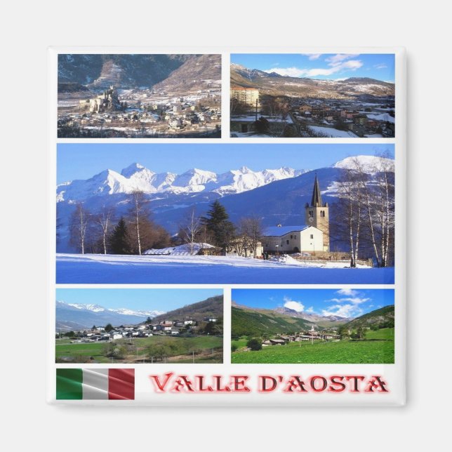 VDA005 VALLE D'AOSTA, Mosaic, Italien, Fridge Magnet (Framsidan)