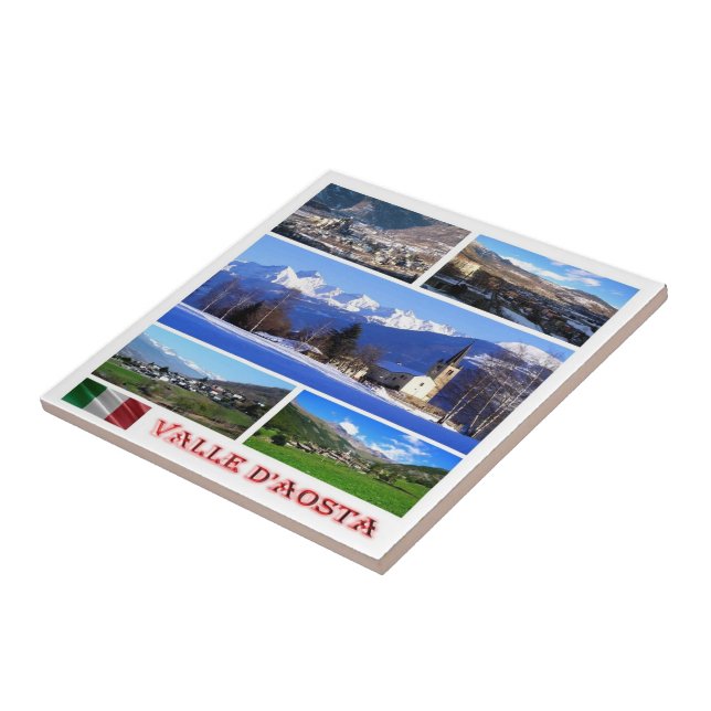 VDA005 VALLE D'AOSTA, Mosaic, Italien Kakelplatta (Sidan)