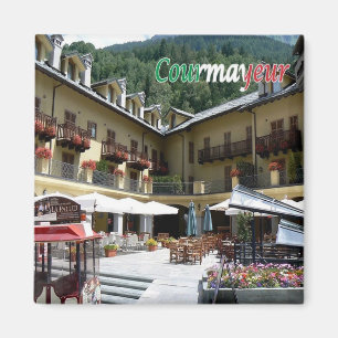 VDA029 COURMAYEUR Square - Aosta Valley - Fridge Magnet