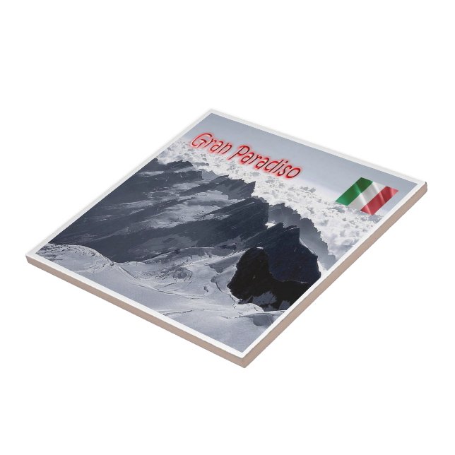 VDA035 GRAN PARADISO, toppar, Italien, Kakelplatta (Sidan)