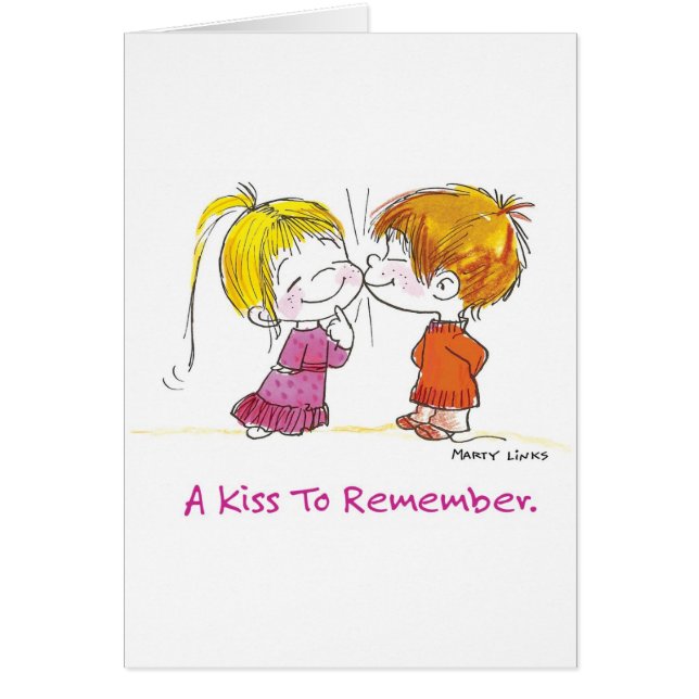 VDA-001 kysser först Hälsningskort (Framsidan)