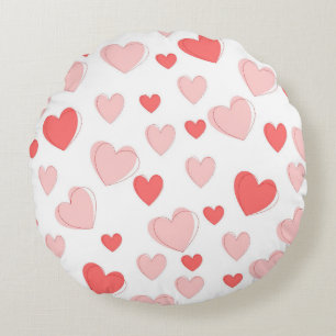 Vday Red Rosa Heart Dekorativ kudde för Couch/Bedr