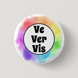Ve Ver Vis Pronomen i Vattenfärg Cirkel Knapp