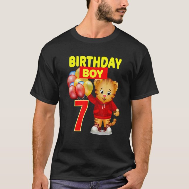 Vebyhogh Daniel Tiger 7 år gammal Småbarn-födelsed T Shirt (Framsida)
